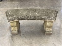 Curved Concrete Outdoor Garden Bench 41in x 16in