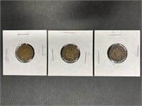 Antique Indian Head Penny Coins 1896, 1890, 1905