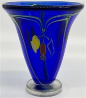 Vintage Murano Cobalt Glass Vase