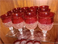 12 kings crown ruby flashed glasses 6.5"