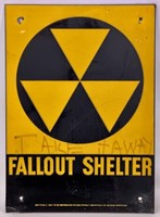 Metal "Fallout Shelter" sign, 10" x 14", (extra
