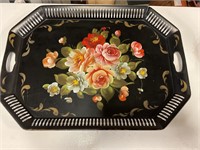 Vintage hand paint tray 24”x 18”