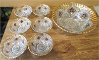 Antique Pattern Glass Berry Bowl Set