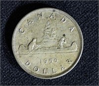 1950 Canada Silver Dollar Coin