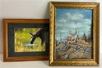 Moose Print & Deer Painting