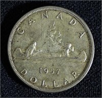 1957 Canada Silver Dollar Coin