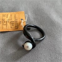 German  Kibriski Ring With Pearl