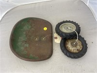 Pedal Car Tractor Seat & 2 Toy Tractor Wheels