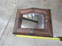 Chunky rattan mirror