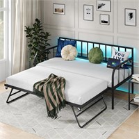Daybed with Trundle  Adjustable Sofa Bed Frame