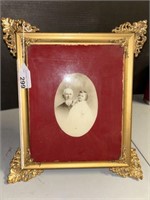 VINTAGE VICTORIAN ORNATE FRAME WITH PORTRAIT