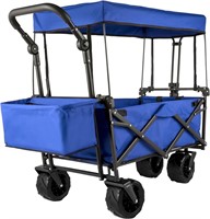 VEVOR Collapsible Wagon with Canopy  220lbs  Blue