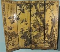 19th CENTURY LACQUERED CHINESE WALL SCREEN