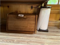 Wood Bread Box & Paper Towel Holder