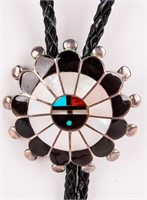 Jewelry Sterling Silver Zuni Sunface Bolo Tie