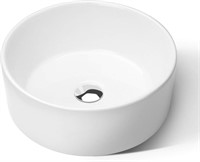 $80  Round Ceramic Bathroom Vessel Sink, 15.75