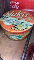 Vintage Nukii coconut tin