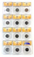 Assorted Proof Jefferson Nickels graded by ANACS