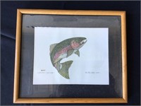 Framed Trout Print 11.5" x 14"