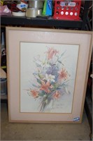 Framed Signed Limited Edition Floral Print by
