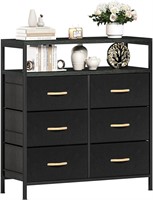 JSungo TV Stand Dresser  6 Drawers  Black