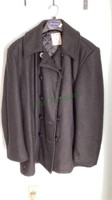 Men’s size 40 black Mariner wool coat.   1941.