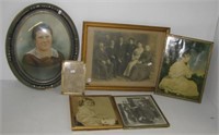 (6) Vintage frames with photos. Both metal and