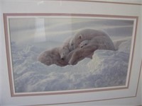 Nicely framed and double matted "Baby Polar