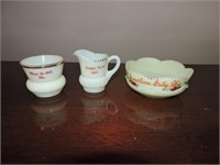 Vintage Assorted Souvenir Vaseline Glassware