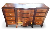 Tiger Maple and Dark Wood Dresser or Sideboard.