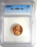 1958-D Cent ICG MS67 RD LISTS $310