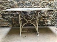 Collectable Table, Cast Iron Base & Timber Top