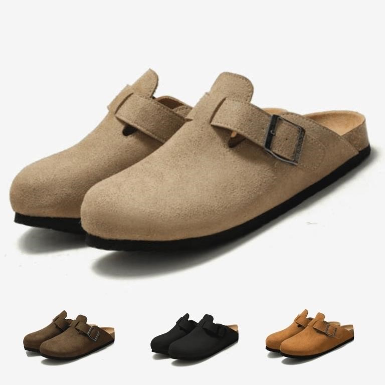 C192  BERANMEY Suede Leather Clogs Arch Support