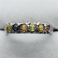 $180 S/Sil Genuine Multi Color Sapphires 1Ct Ring