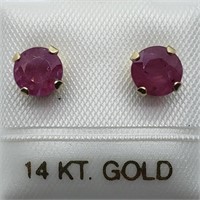 $200 14K Ruby 5Mm Earrings