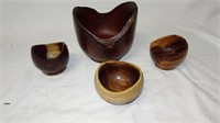 Lot of Turned wooden bowls ( 4 )