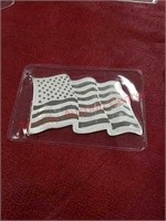 One troy ounce 999 silver American flag