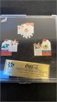 Coca Cola first time winter sports pins