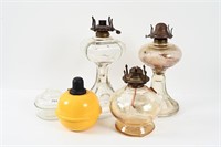 5 ASSORTED OIL LAMPS