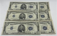 (N) 6 - 1934 $5  Silver Certificate Blue Seal