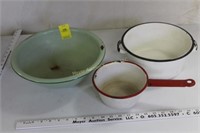 Enamel Bowl, Pan & Pot