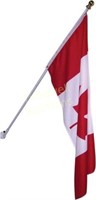 6ft Spin Flagpole  27x54 Canadian Flag