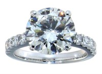 14kt Gold 5.55 ct Round VS Lab Diamond Ring