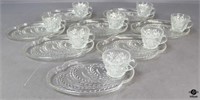 Federal Glass "Homestead" Snack Plates & Cups