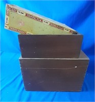 Vintage Wood Boxes And Cigar Box
