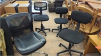 4 ADJUSTABLE OFFICE CHAIRS IN GOOD CONDITION