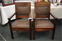 PAIR OF WOODMAN OF THE WORLD CHAIRS