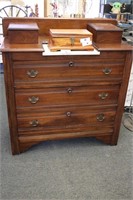 ANTIQUE EASTLAKE MARBLE CHEST