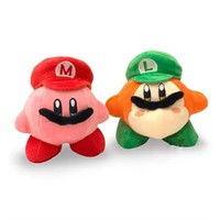 2 x Kirby (Mario) Plushies 6-7" New