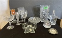 Glass & Crystal lot- paperweight has chip
